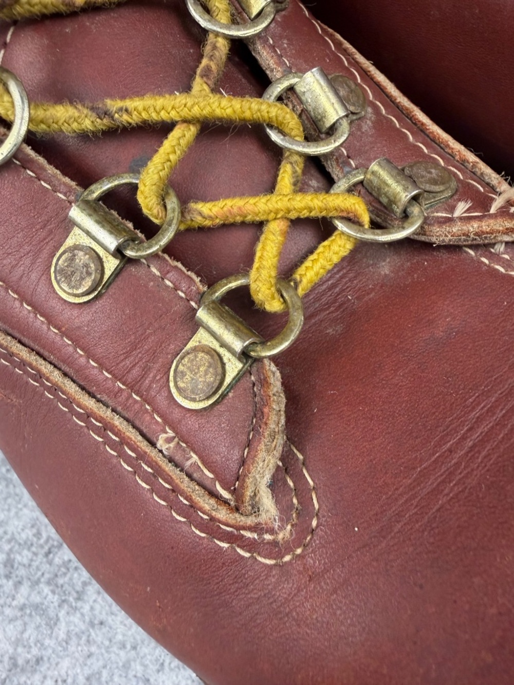 VTG Kush N Kollar Chippewa Brown Leather Work Boots Shearling Wool Insulated 11E - Picture 4 of 13